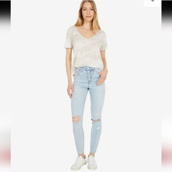 Blank NYC Great Jones Button Fly Distresses Light Denim Skinny 30 - Picture 6 of 9